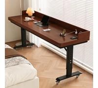 Escritorio móvil de madera para computadora con ruedas, mesita de noche con deflector,escritorio rodante para laptop, trabajo,para dormitorio, sala de estar, oficina(100x50x70cm/39.3"x19.7"x27.5")