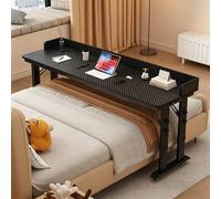 Escritorio móvil de madera para computadora con ruedas, mesita de noche con deflector,escritorio rodante para laptop, trabajo, muebles de oficina, diseño fácil de mover(B,100x50x68cm/39.4x19.7x26.8")