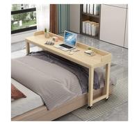 Escritorio móvil para laptop con ruedas, mesa de computadora de madera rodante para oficina en casa, mesita de noche versátil con deflector, estación de trabajo de 120 x 40 cm para un fácil movimiento