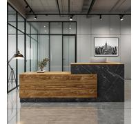 Escritorio multifuncional para recepción, lado derecho, 220 x 61 x 105 cm, elegante mostrador de oficina ideal para salones y oficinas, caja registradora