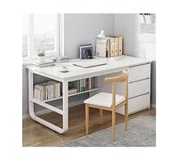 Escritorio multifuncional para videojuegos, moderno escritorio de oficina para computadora con 3 cajones y estantes simples, ideal para la oficina en casa y la configuración de estudio, diseño