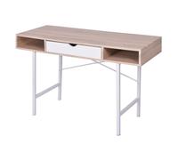 Escritorio must cajón + 2 compartimentos roble/blanco 77x120x48 cm