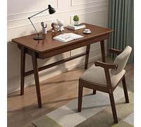 Escritorio nórdico de madera maciza, mesa de estudio industrial resistente para oficina en casa y dormitorio, amplio escritorio de nogal (120 x 60 x 75 cm)