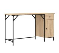 Escritorio Ordenador Madera Ingeniería Roble Sonoma 131x48x75 cm | Tablero espacioso, estructura metal estable, fácil limpieza, fijación pared incluida, estilo nórdico
