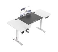 Escritorio oxnard en forma de l de altura regulable 73 - 118 cm - blanco y negro [pro.tec]