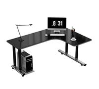 Escritorio para computadora en la oficina en casa Mesa de PC esquina, mesa escritorio, estudio for estudiantes moderna y sencilla, oficina en forma L, dormitorio, hogar(Black Right,160x120x75cm)