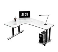 Escritorio para computadora en la oficina en casa Mesa de PC esquina, mesa escritorio, estudio for estudiantes moderna y sencilla, oficina en forma L, dormitorio, hogar(White Left,160x100x75cm)