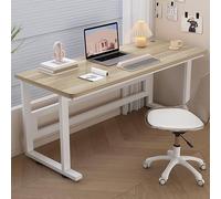 Escritorio para computadora, escritorio de metal y madera para laptop para oficina en casa, estudio y juegos, estación de escritura versátil para dormitorio y sala de estar