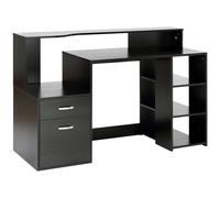 Escritorio para computadora HOMCOM con diseño de almacenamiento multimedia, multialmacenamiento, 137 L x 55 W x 92 H cm, negro