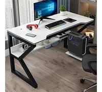Escritorio para jugadores de computadora, hogar, eSports, dormitorio, oficina, estudiantes, mesas, mesa de alquiler para laptop (color: 120 x 60 x 75 cm, blanco) (120 x 60 x 75 cm, blanco)