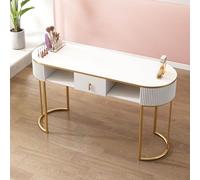 Escritorio Para Manicura de Manos de Artista，estación de Trabajo Moderna Para Manicura Y Pedicura Escritorio de Madera Para Salón de Belleza Y Spa Con Cajones Y Gabinete de Almacenamiento de 3 Nivel