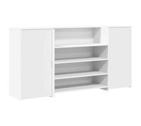 Escritorio para recepción, color blanco, 200 x 50 x 103,5 cm, de madera | Banco integrado, amplio archivo, superficie resistente, instalación fácil, uso profesional