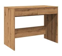 Escritorio Piña madera de ingeniería 2 cajones, compacto, resistente, minimalista, fácil montaje