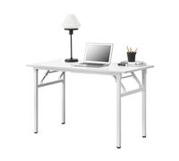 [neu.haus] Mesa extraíble de diseño 120 x 60 cm Altura Ajustable 75-76,4 cm Ahorra Espacio Plegable Mesa pequeña Aglomerado Blanca con Patas Blancas