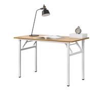 Escritorio plegable altura ajustable aglomerado 75 - 76,4 cm aglomerado metal 120 x 60 cm - color haya/blanco [neu.haus]