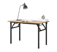 Mesa extraíble de diseño 120 x 60 cm Altura Ajustable 75-76,4 cm Ahorra Espacio Plegable Mesa pequeña Aglomerado Color Haya con Patas Negras