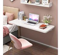 Escritorio plegable blanco montado en la pared para computadora, estación de trabajo, cocina, mesa de comedor, pequeño ahorro de espacio, diseño moderno, múltiples compactos y elegantes.