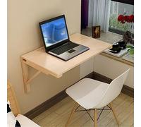 Escritorio plegable de madera maciza para montar en la pared con soporte flotante, estantes flotantes, diseño de ahorro de espacio para cocina, comedor, jardín, esquina, tamaño: 120 x 60 cm