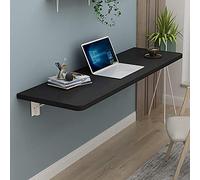 Escritorio plegable de madera para computadora, mesa de trabajo con caballete montado en la pared para oficina en casa o cocina, diseño de doble soporte, ahorro de espacio y funcional