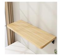 Escritorio plegable de pared con estante de metal resistente, mesa compacta que ahorra espacio para cocina y comedor, color madera (31.5 x 9.4 pulgadas), ideal para espacios pequeños