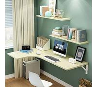 Escritorio Plegable de Pared con Soporte metálico, Escritorio Flotante con alas abatibles Que Ahorra Espacio, Ideal para oficinas, dormitorios, cocinas y comedores.
