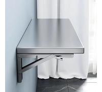 Escritorio plegable de pared de acero inoxidable para ahorrar espacio, mesa flotante para computadora para espacios pequeños, mesa de comedor de cocina, 70 x 35 cm, elegante y duradero