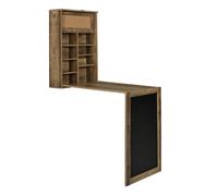 Escritorio plegable de pared kläppen con corcho y pizarra mdf 80 x 50 x 19 cm color madera [en.casa]