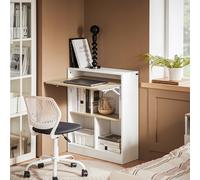 Escritorio Plegable de Pared Mesa Abatible Con 4 Estantes Abiertos Escritorio Compacto para Oficina Casa Estudio Dormitorio de Madera Natural 70x57x85cm SoBuy FWT104-WN