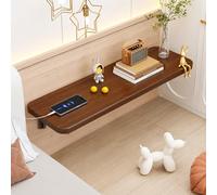 Escritorio Plegable De Pared, Mesa Flotante Abatible, Diseño De Madera Maciza Que Ahorra Espacio; Ideal Para Lavaderos, Bares, Cocinas U Oficinas. Disponible En Varios Tama Teak 120*20cm/39.37*7.87in