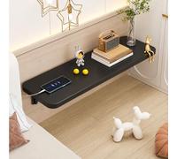 Escritorio Plegable De Pared, Mesa Flotante Abatible, Diseño De Madera Maciza Que Ahorra Espacio; Ideal Para Lavaderos, Bares, Cocinas U Oficinas. Disponible En Varios Tama Black 40*20cm/15.75*7.87in