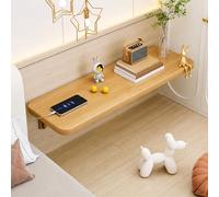Escritorio Plegable De Pared, Mesa Flotante Abatible, Diseño De Madera Maciza Que Ahorra Espacio; Ideal Para Lavaderos, Bares, Cocinas U Oficinas. Disponible En Vari Natural Wood 40*20cm/15.75*7.87in