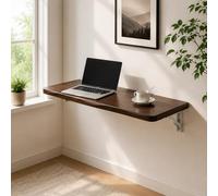 Escritorio Plegable de Pared Mesa Mural Flotante para Espacios Pequeños Cocina Oficina Bar Dormitorio - Superficie de Madera Resistente, Ahorra Espacio para Hogar o Restaurante 80*40cm/31*15"