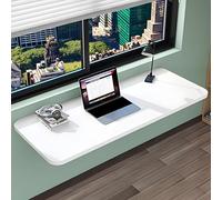 Escritorio plegable de pared que ahorra espacio, mesa de estudio y comedor, versátil escritorio colgante para computadora para el hogar, oficina, dormitorio, 50 x 20 cm, elegante acabado blanco