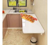 Escritorio plegable de pared que ahorra espacio para oficina en casa, cocina o comedor, compacto 60 x 30 cm, estación de trabajo blanca, fácil instalación, uso versátil