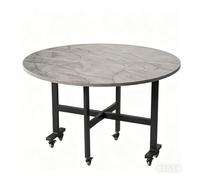 Escritorio Plegable, Mesa Comedor Redonda Extensible, con 6 Ruedas Y Alas Abatibles, Mesas Plegables Portatiles, para Sala De Estar De Apartamento(Multi-Colored,51.2in)