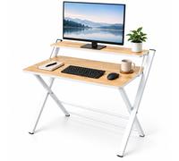 Escritorio plegable, mesa para ordenador con soporte de monitor