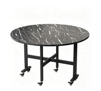Escritorio Plegable, Mesa Redonda Extensible Comedor, con 6 Ruedas Y Alas Abatibles, Mesas Plegables Portatiles, para Sala De Estar De Apartamento(Multi-Colored,55in)