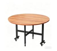 Escritorio Plegable, Mesa Redonda Extensible Comedor, con 6 Ruedas Y Alas Abatibles, Mesas Plegables Portatiles, para Sala De Estar De Apartamento(Yellow,55in)