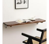 Escritorio plegable montado en la pared de madera sólida 、 Banco de trabajo plegable de pared montada en la pared, con soportes de acero ajustables, fácil de instalar. Se puede usar como escritorio,