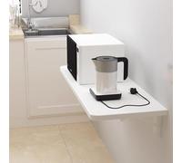 Escritorio plegable montado en la pared que ahorra espacio, elegante mesa de comedor y portátil de madera, diseño moderno de caballete flotante para espacios pequeños, perfecto para cocina, oficina