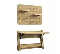 Escritorio Plegable Mural con Tablero Perforado, Mesa Oficina en Casa | Escritorio Mural Plegable Ahorra Espacio. Resistente, Fácil Plegado, Dormitorio, Apartamento(Oak,47cm/18.5in)