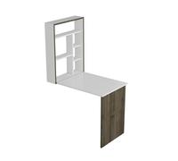 Escritorio plegable mural greve aglomerado 82x62x16 cm blanco/nogal [en.casa]