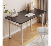 Escritorio plegable para computadora para escribir y jugar, marco de metal, diseño moderno para espacios pequeños, no requiere montaje, ideal para oficina en casa y sala de estar