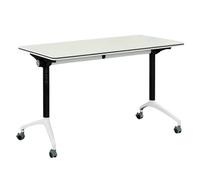 Escritorio plegable para conferencias, mesa de oficina moderna con ruedas, muebles portátiles para sala de reuniones para uso escolar, 1 paquete (47.2 x 23.6 x 29.5 pulgadas)