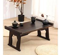Escritorio plegable para laptop y mesa de suelo japonesa, bandeja multifuncional para servir desayuno en la cama, mesa de té baja para meditación, altar antiguo, para ventana de bahía, 80 x 44 x 38 cm
