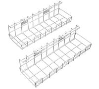 Escritorio portacables para el orden en el lugar de trabajo de metal blanco - gestión de cables para cables, cargadores, regletas de enchufes (2 × L, organizador y conducto de cables) KD Essentials
