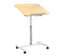 Escritorio portátil Ajustable con Ruedas para portátil. Escritorio versátil para Oficina, hogar, Escuela y auditorio. Madera Maciza Resistente.