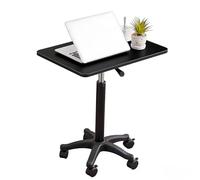 Escritorio portátil con Ruedas para portátil, Mesa móvil Estable y Ajustable para Colocar sobre la Cama, para el hogar o para Comer en el sofá(Black,80-109cm)