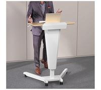 Escritorio portátil móvil, Soporte de podio con Altura Ajustable, Escritorio con Ruedas móviles para portátil(Natural)