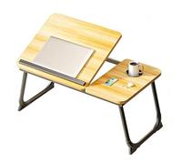 Escritorio portátil para Cama, Soporte para Laptop, pequeña Mesa de Cama Plegable Ajustable para computadora portátil y Escritura, Mesa de Bandeja de Cama(Yellow,55x32cm)